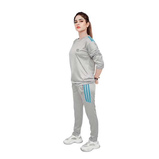 ADI Gray Full Sleeves Dri-Fit Tracksuit