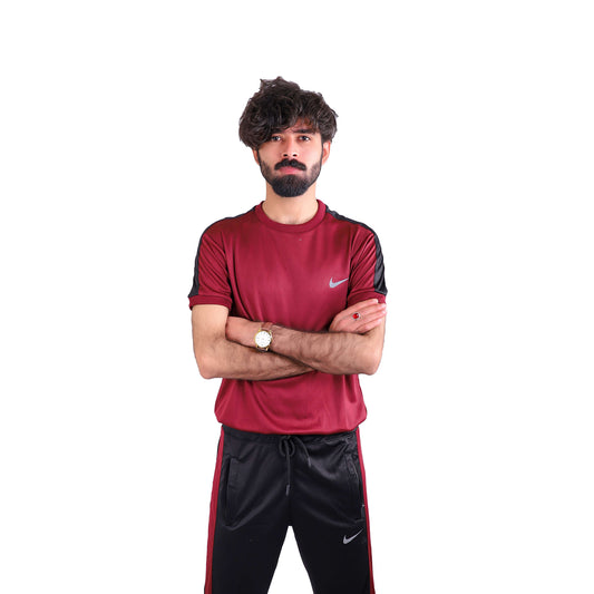 Nik Maroon & Black Dri-Fit Tracksuit