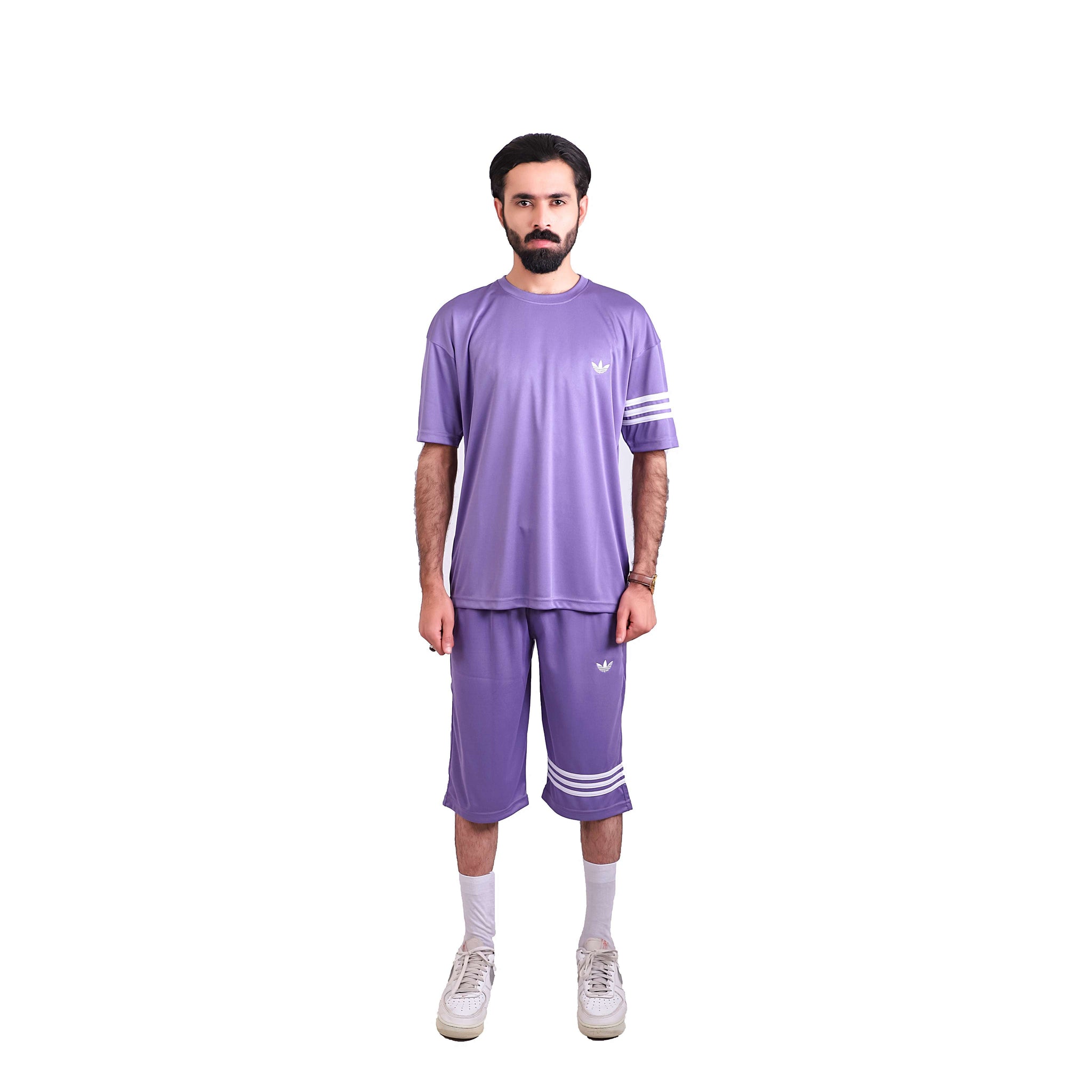 ADI Purple Shorts Dri-Fit Tracksuit