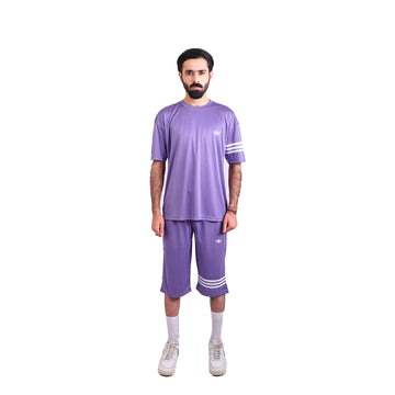 ADI Purple Shorts Dri-Fit Tracksuit